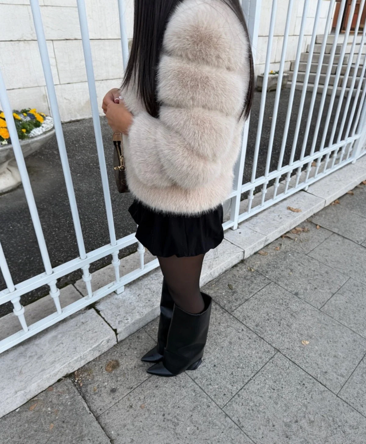 NORELLA | Faux Fur Coat with Oversized Fit & Voluminous Fox Fur Look