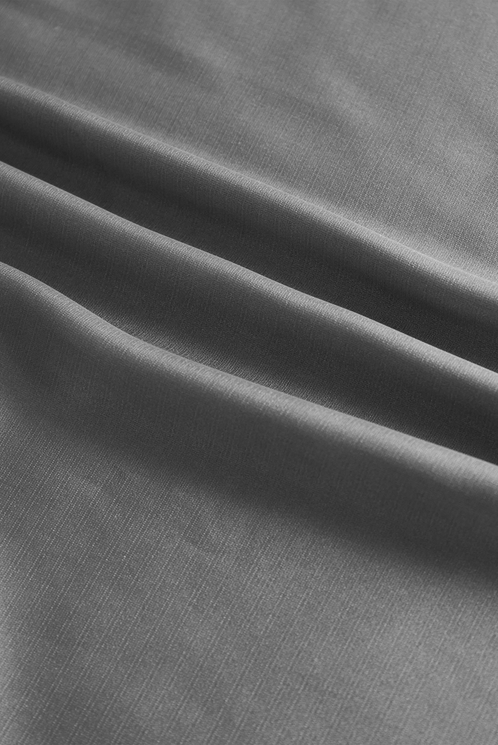 NORELLA | Charcoal Grey Satin Blouse with Subtle Tailored Fit