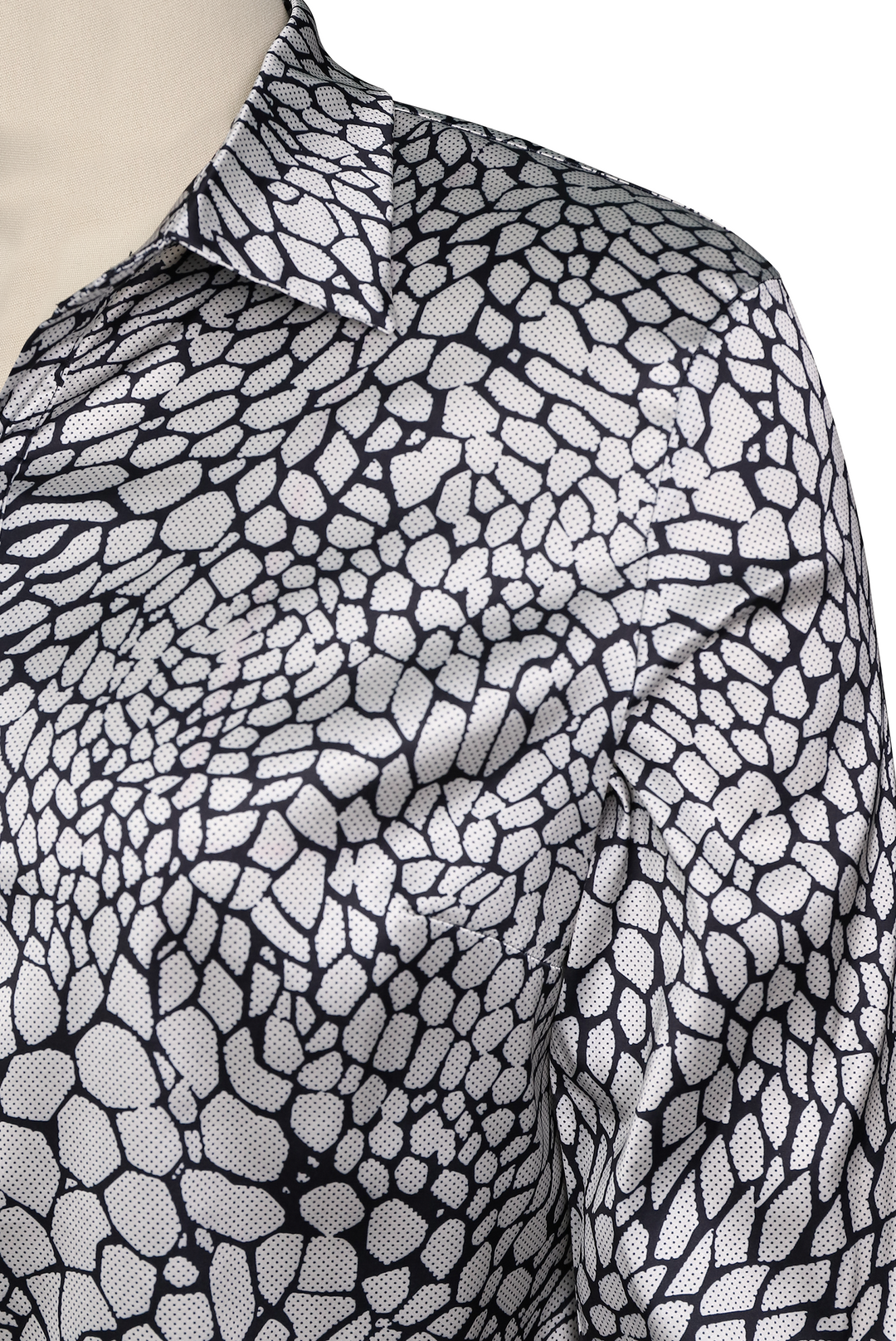 NORELLA | Satin Blouse with Modern Snake Print Elegance