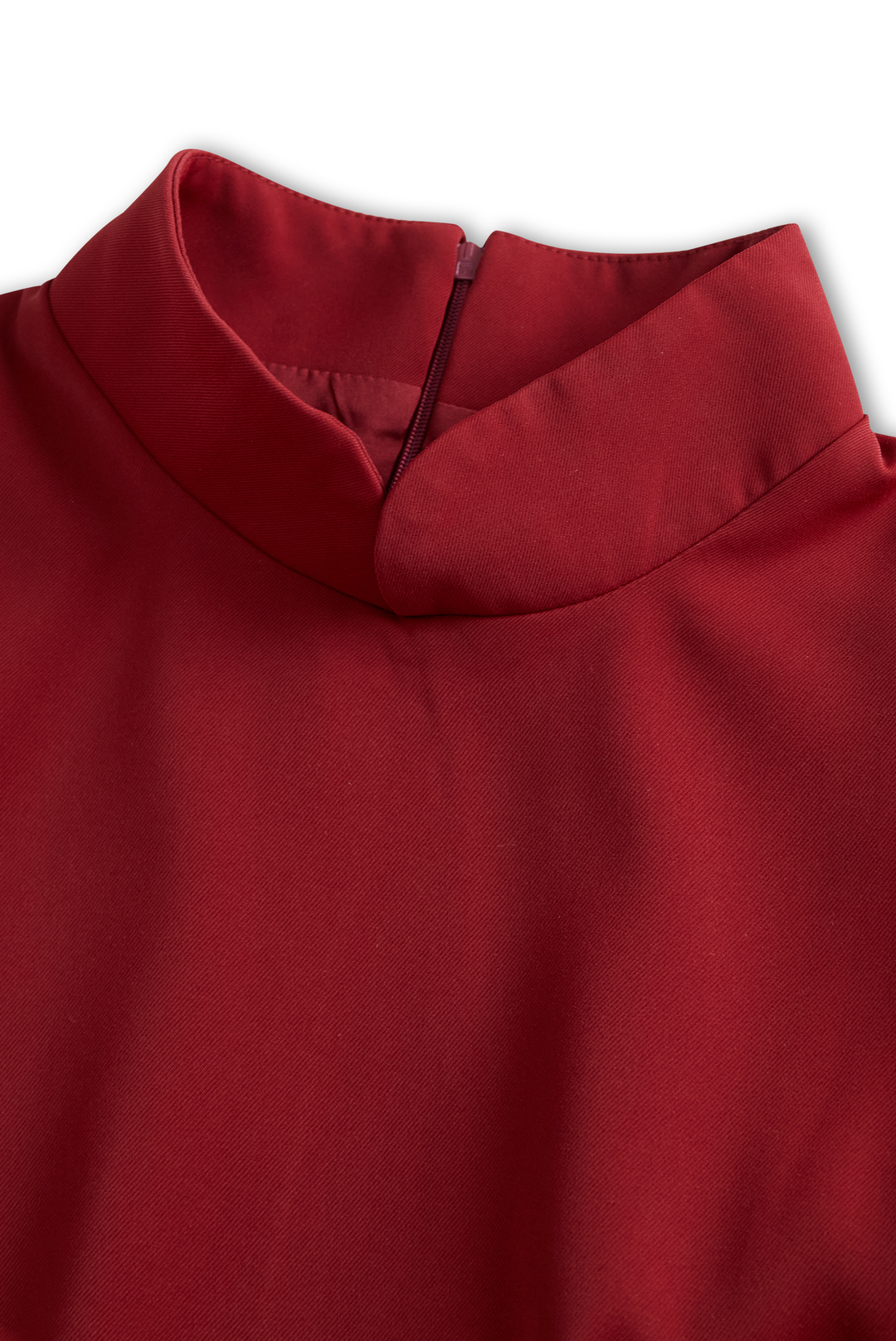 NORELLA | Elegant white dress with stand-up collar and belted design