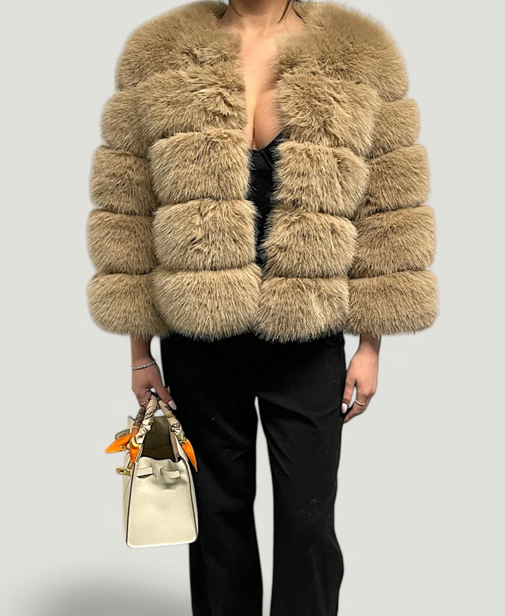 NORELLA | Faux Fur Coat with Oversized Fit & Voluminous Fox Fur Look