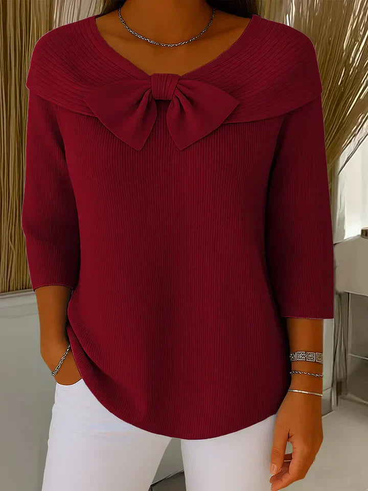 NORELLA | Lirya – Elegant Knitted Top with Bow Detail