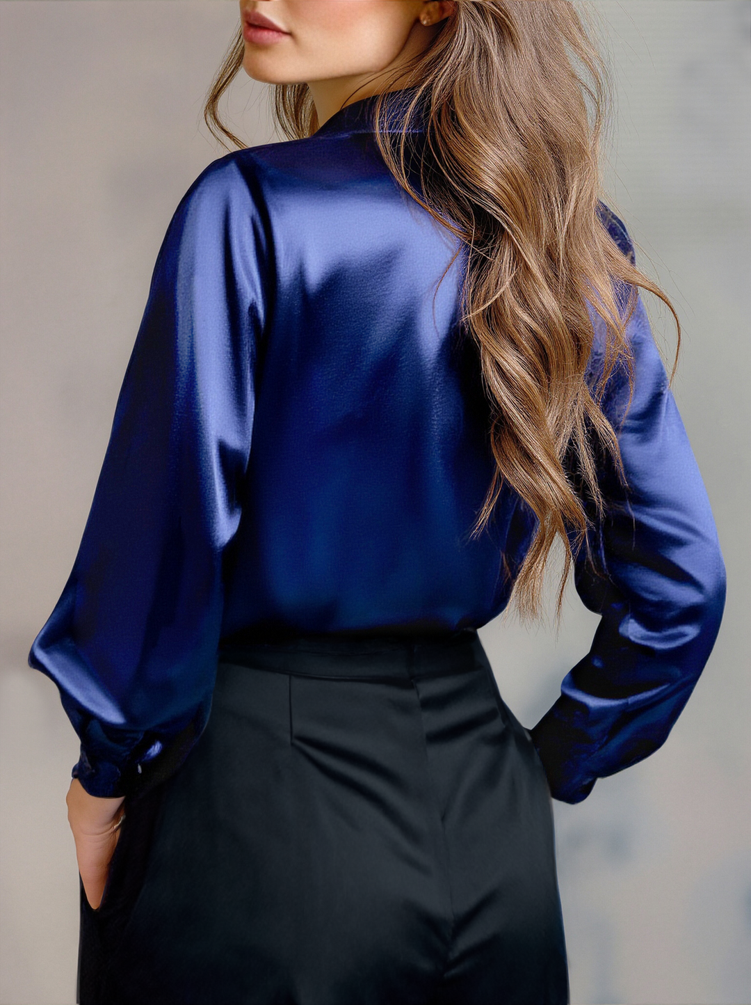 NORELLA | Satin Blouse with Long Sleeves