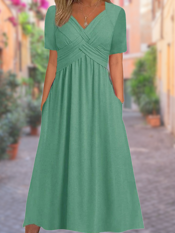 NORELLA | V-Neck Tummy-Covering Dress