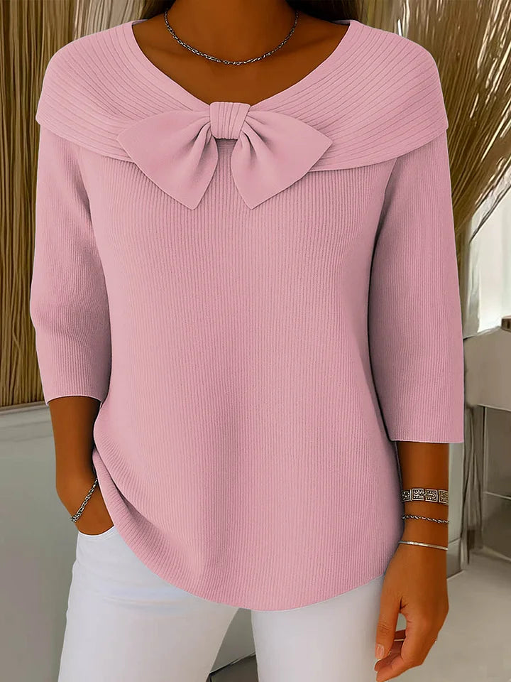 NORELLA | Lirya – Elegant Knitted Top with Bow Detail