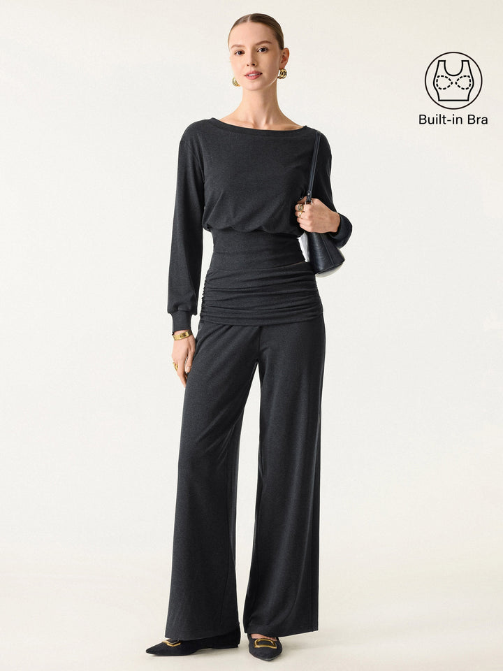 NORELLA | Two-Piece Set with Boat Neck and Wide Legs – with Pockets