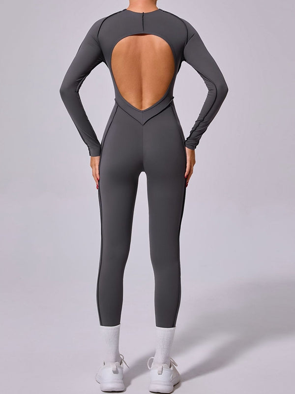 NORELLA | Jumpsuit with Heart-Shaped Open Back and Long Sleeves