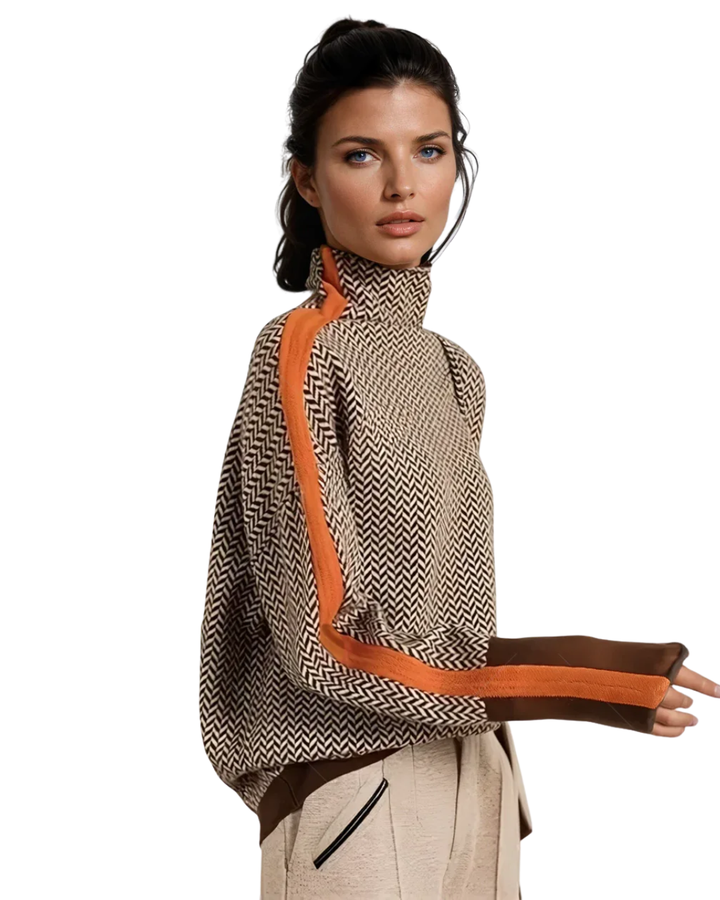 NORELLA | Malou – Turtleneck with Contrast Stripes