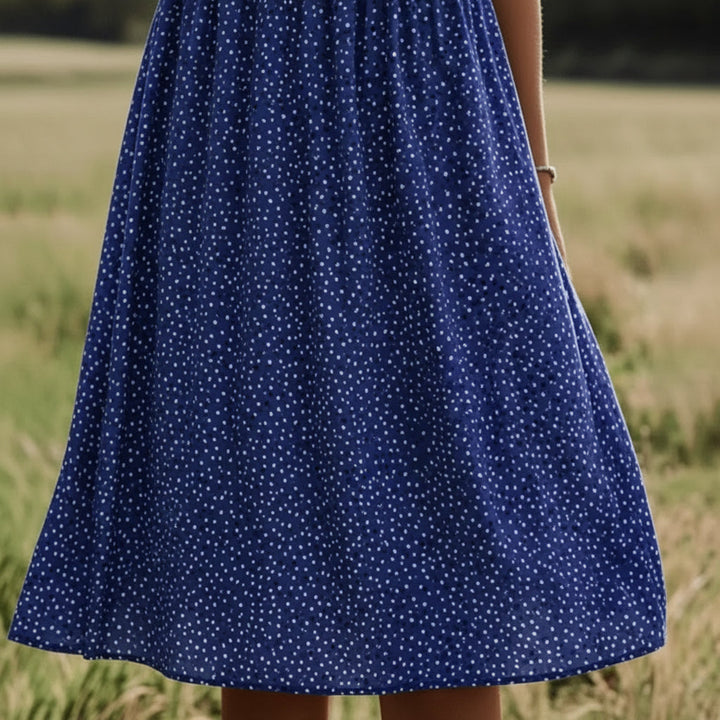NORELLA | ROSALINDA POLKA DOT V-NECK MIDI DRESS