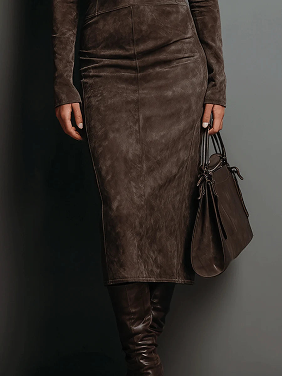 NORELLA | Lorena Long Midi Dress in Brown