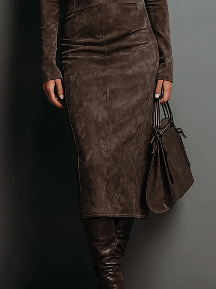 NORELLA | Lorena Long Midi Dress in Brown