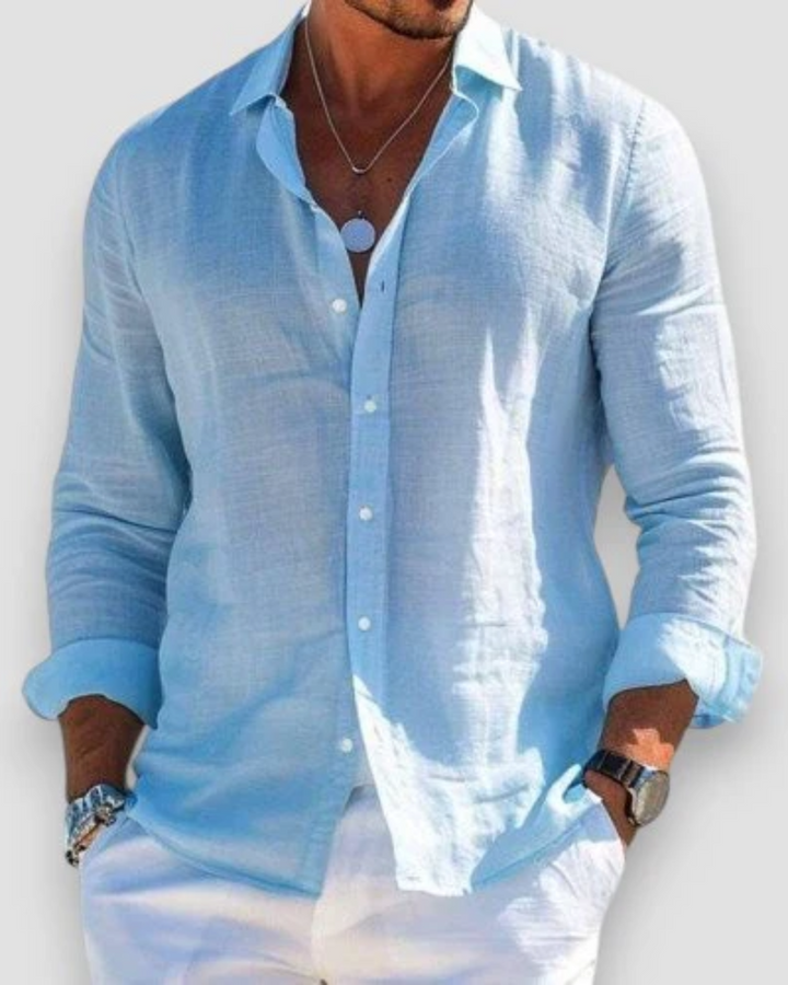 NORELLA | Casual Men's Linen Shirt