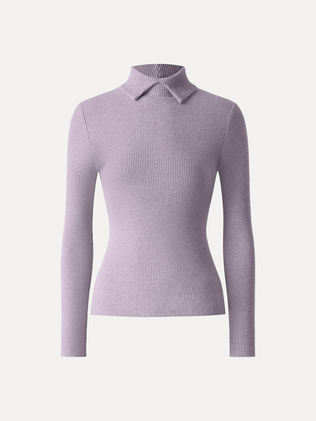 NORELLA | Ribbed Long Sleeve Top with Polo Neck