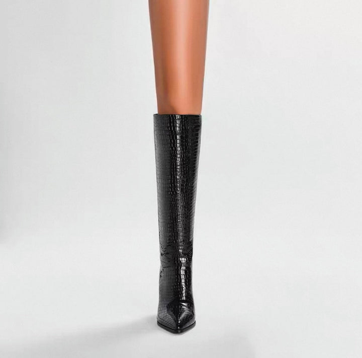 NORELLA | Leather Ankle Boots with Texture & Straw Look
