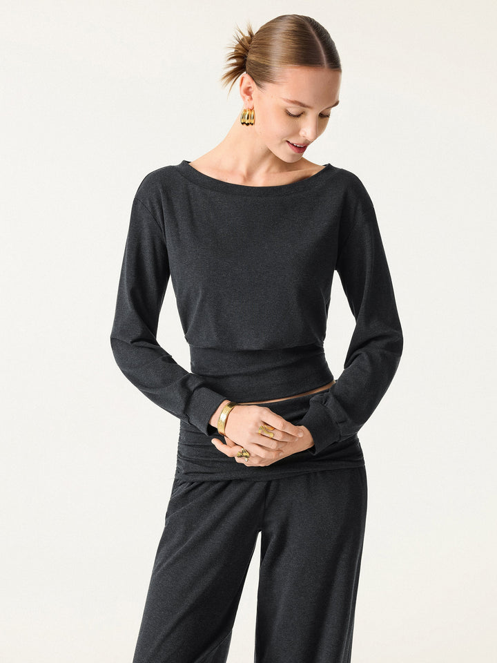 NORELLA | Soft Boat Neck Brami in Wool Blend – Non-Irritating