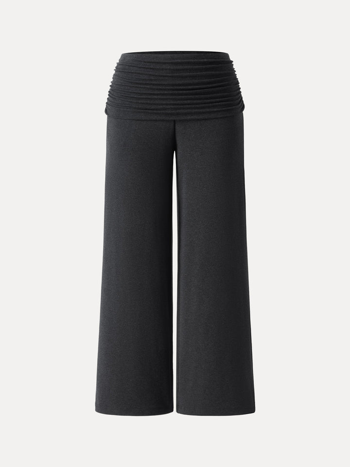 NORELLA | Elegant Wide-Leg Trousers in Soft Wool Blend with Pockets