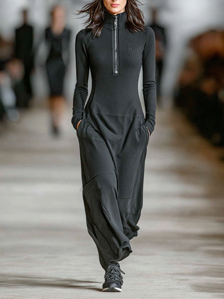 NORELLA | Elise Maxi Dress with High Neck and Soft Finish