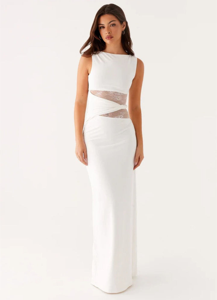NORELLA | Flattering Leni maxi dress with subtle cut-outs and lacing