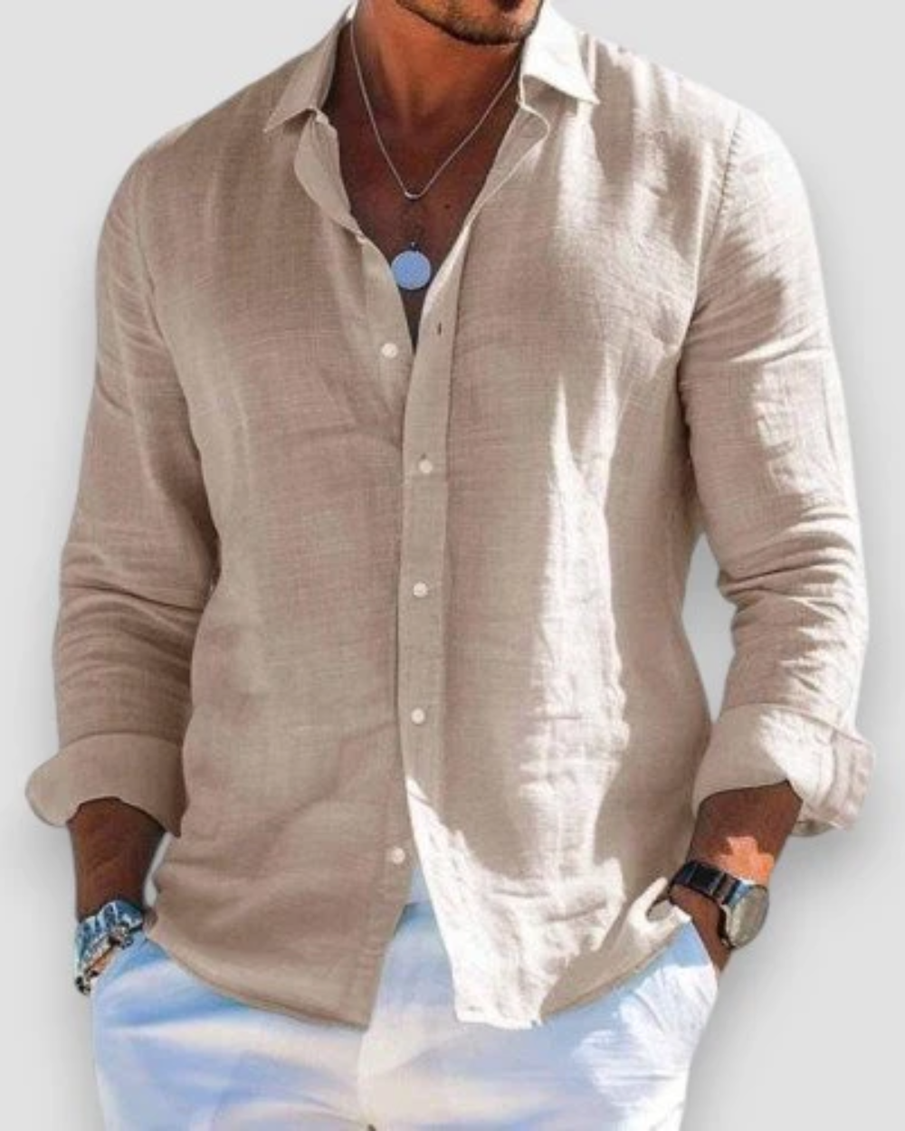 NORELLA | Casual Men's Linen Shirt