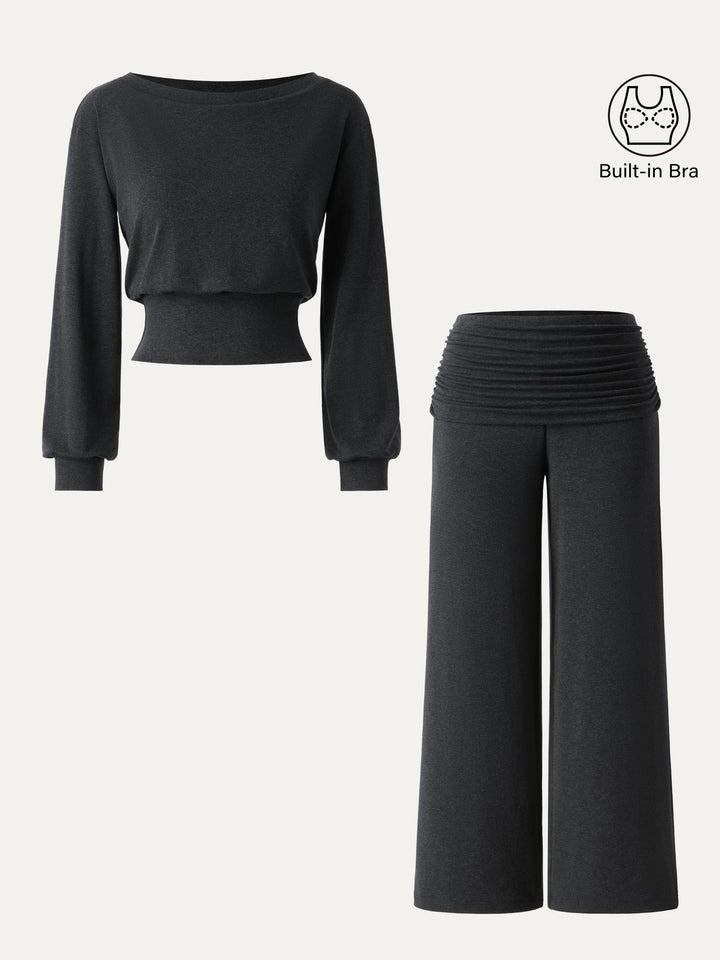 NORELLA | Two-Piece Set with Boat Neck and Wide Legs – with Pockets