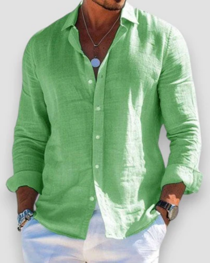 NORELLA | Casual Men's Linen Shirt