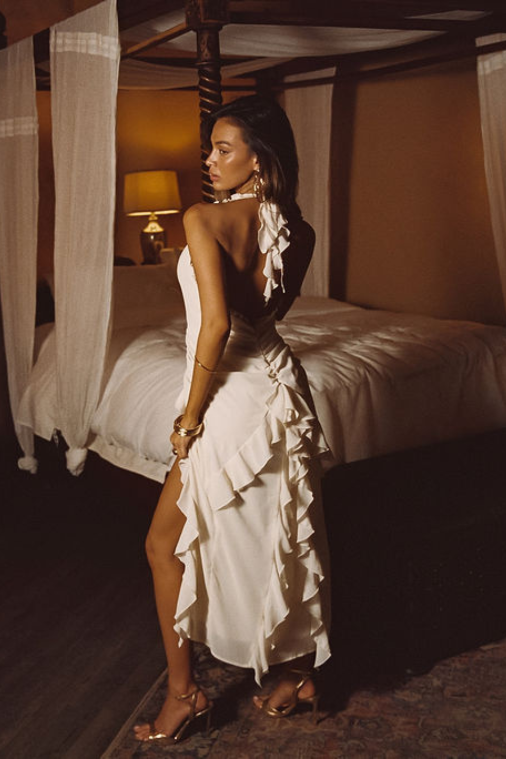 NORELLA | Aria Cream Halter Maxi Dress