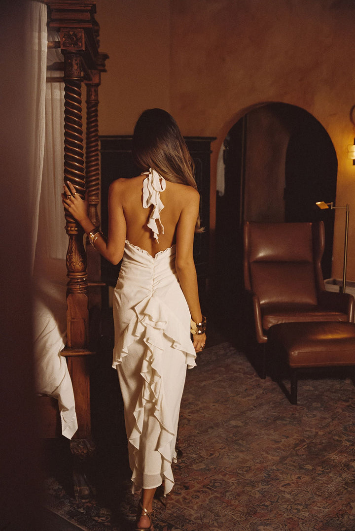 NORELLA | Aria Cream Halter Maxi Dress