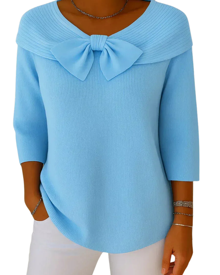 NORELLA | Lirya – Elegant Knitted Top with Bow Detail