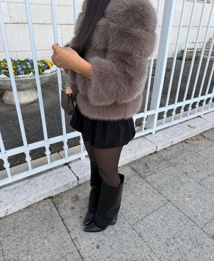 NORELLA | Faux Fur Coat with Oversized Fit & Voluminous Fox Fur Look
