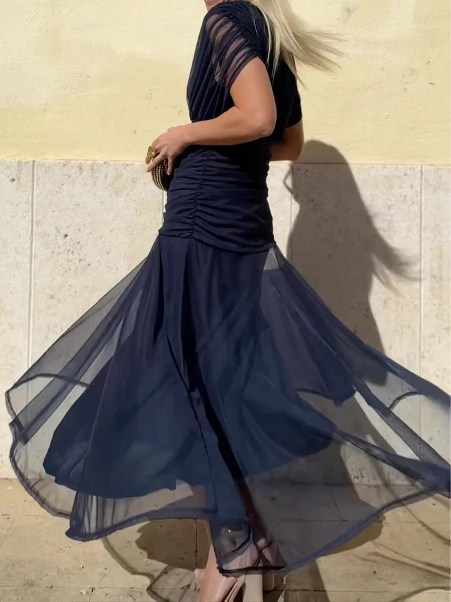 NORELLA | LONG FLORAL V-NECK DRESS