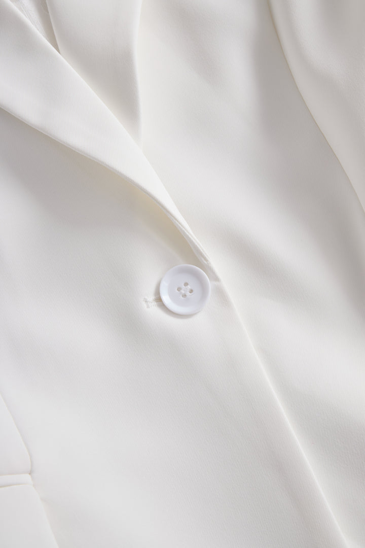 NORELLA | Elegant White Lace-Backed Blazer with Structured Silhouette