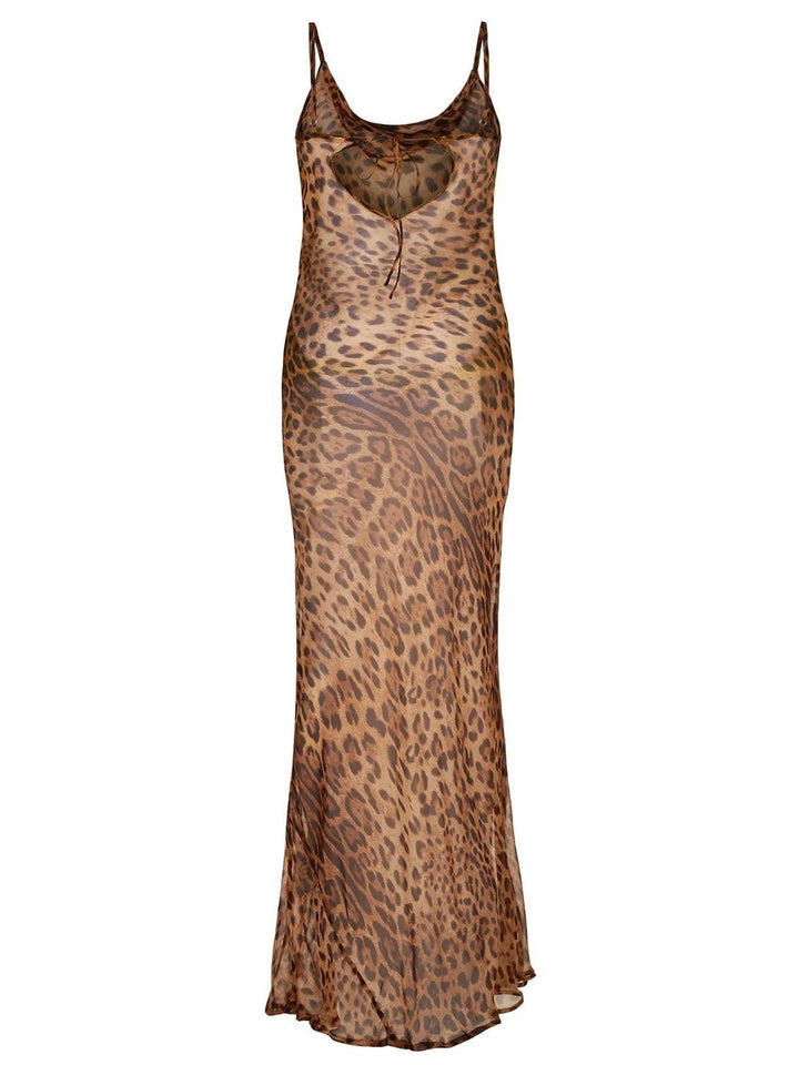 NORELLA | Leopard print maxi dress with spaghetti straps