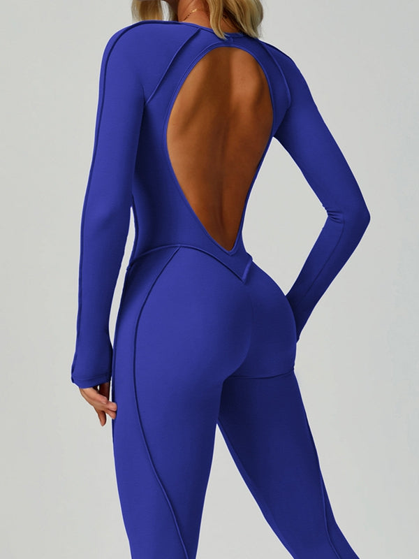 NORELLA | Jumpsuit with Heart-Shaped Open Back and Long Sleeves