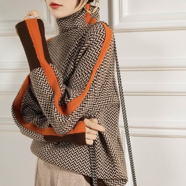 NORELLA | Malou – Turtleneck with Contrast Stripes