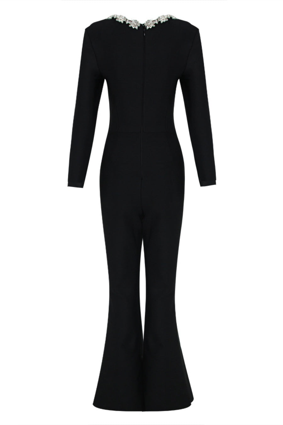 NORELLA | Jumpsuit Ritia with Square Neckline and Diamond Accents