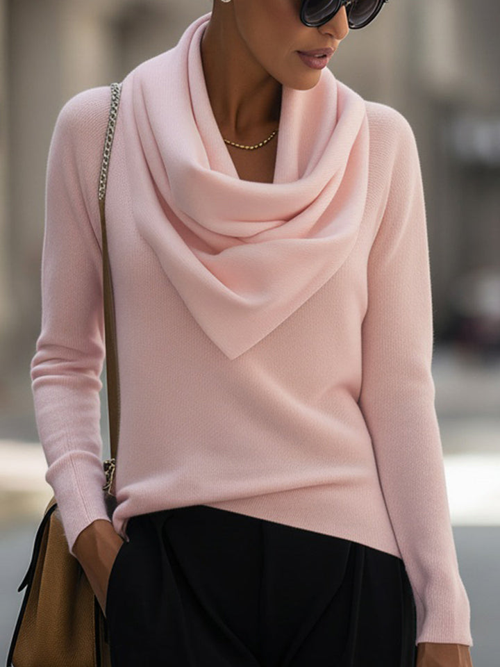 NORELLA | Draped Cowl Neck Long-Sleeve Top