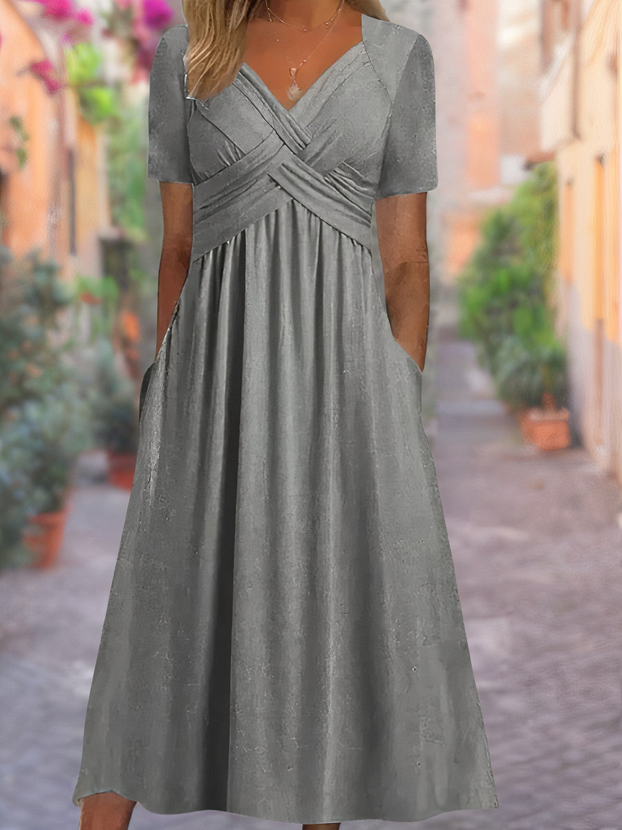 NORELLA | V-Neck Tummy-Covering Dress