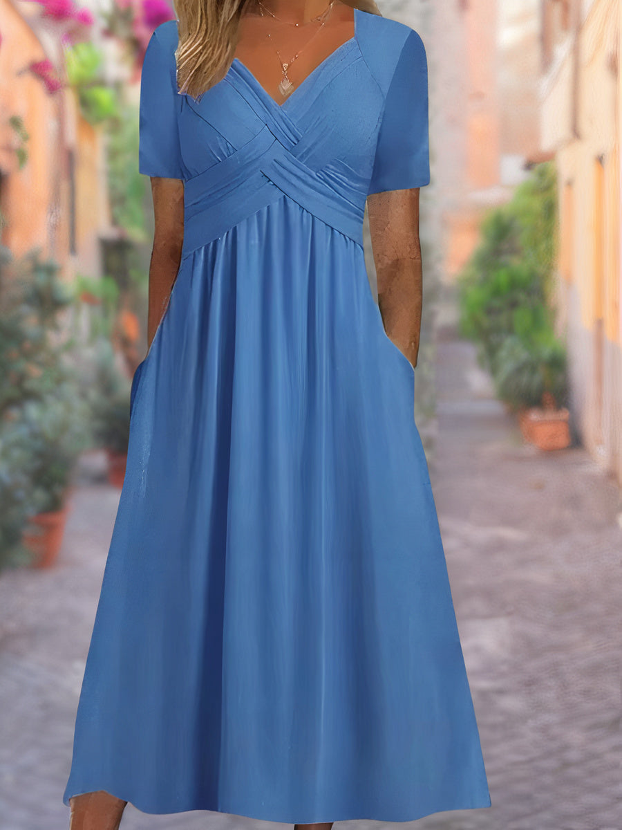 NORELLA | V-Neck Tummy-Covering Dress