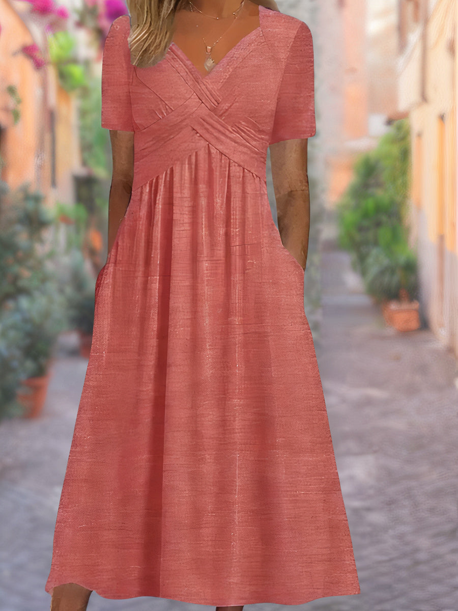 NORELLA | V-Neck Tummy-Covering Dress