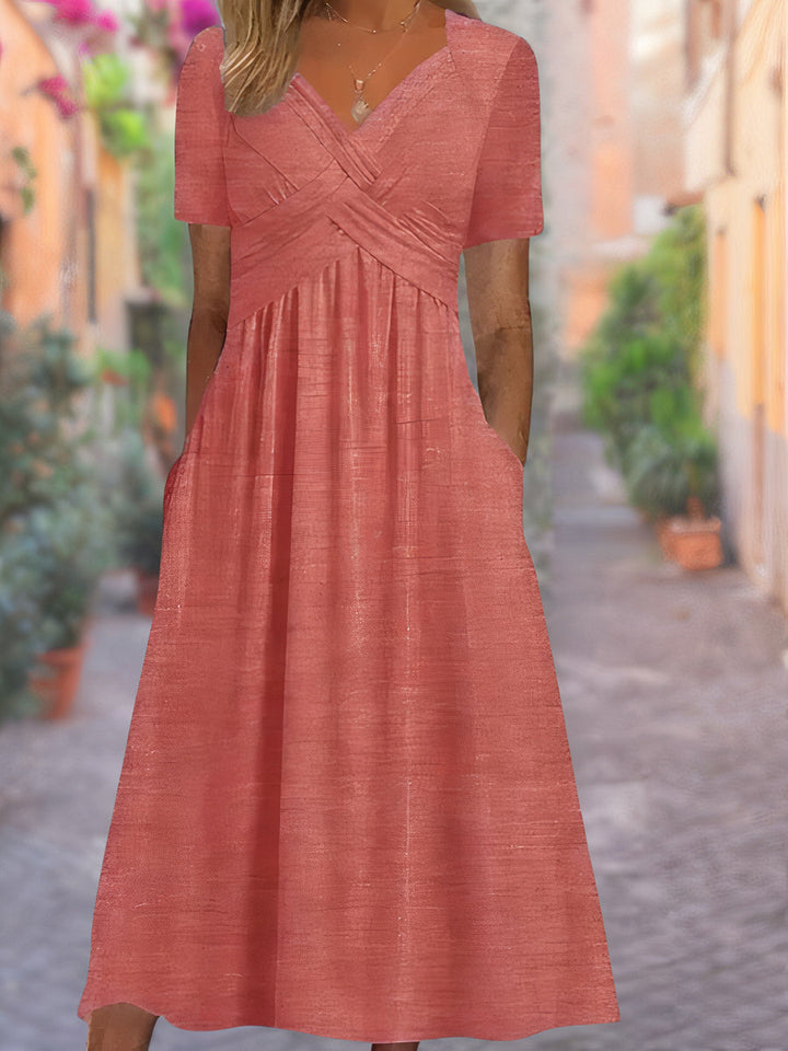 NORELLA | V-Neck Tummy-Covering Dress