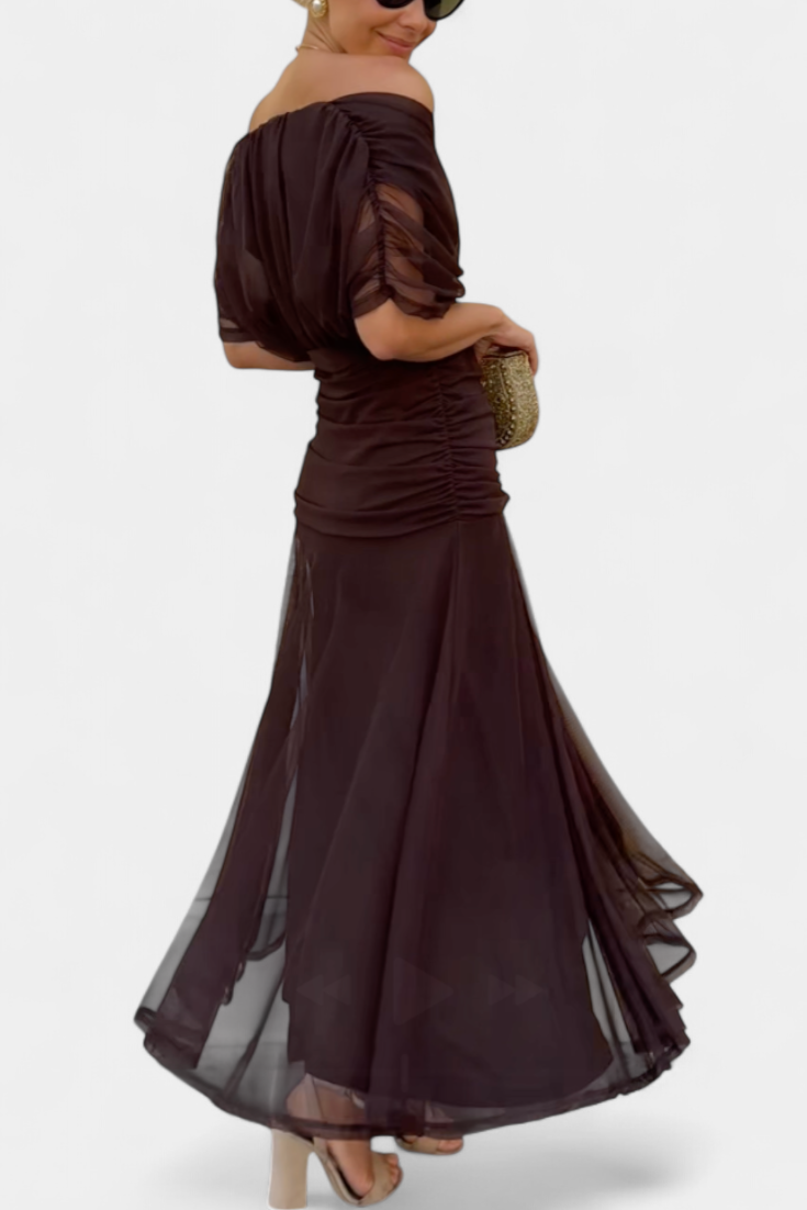 NORELLA | LONG FLORAL V-NECK DRESS