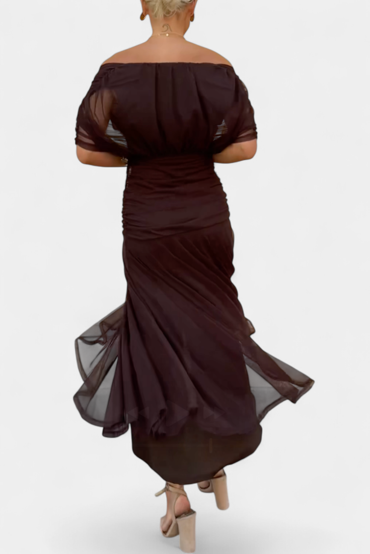 NORELLA | LONG FLORAL V-NECK DRESS