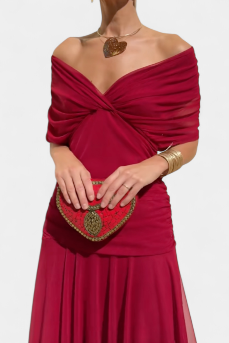 NORELLA | LONG FLORAL V-NECK DRESS