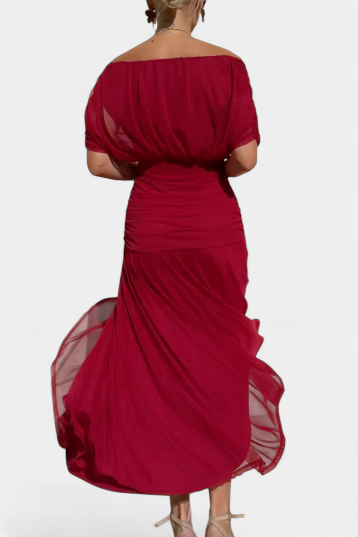 NORELLA | LONG FLORAL V-NECK DRESS