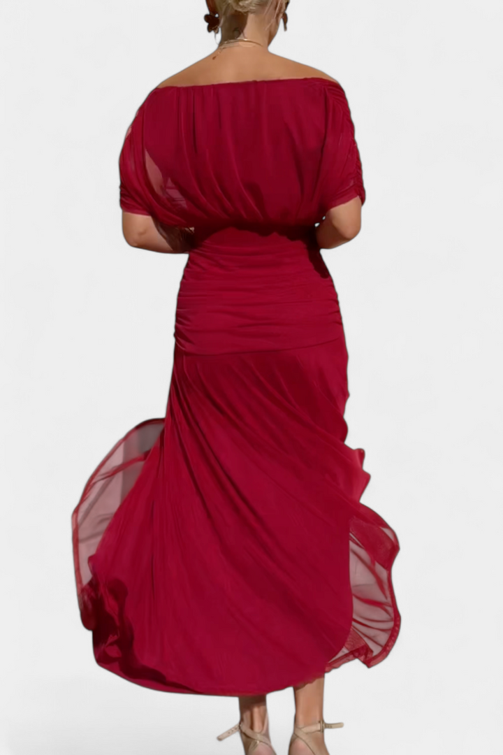 NORELLA | LONG FLORAL V-NECK DRESS