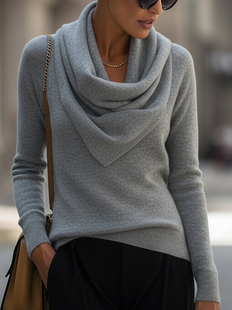 NORELLA | Draped Cowl Neck Long-Sleeve Top