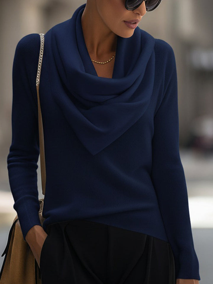 NORELLA | Draped Cowl Neck Long-Sleeve Top