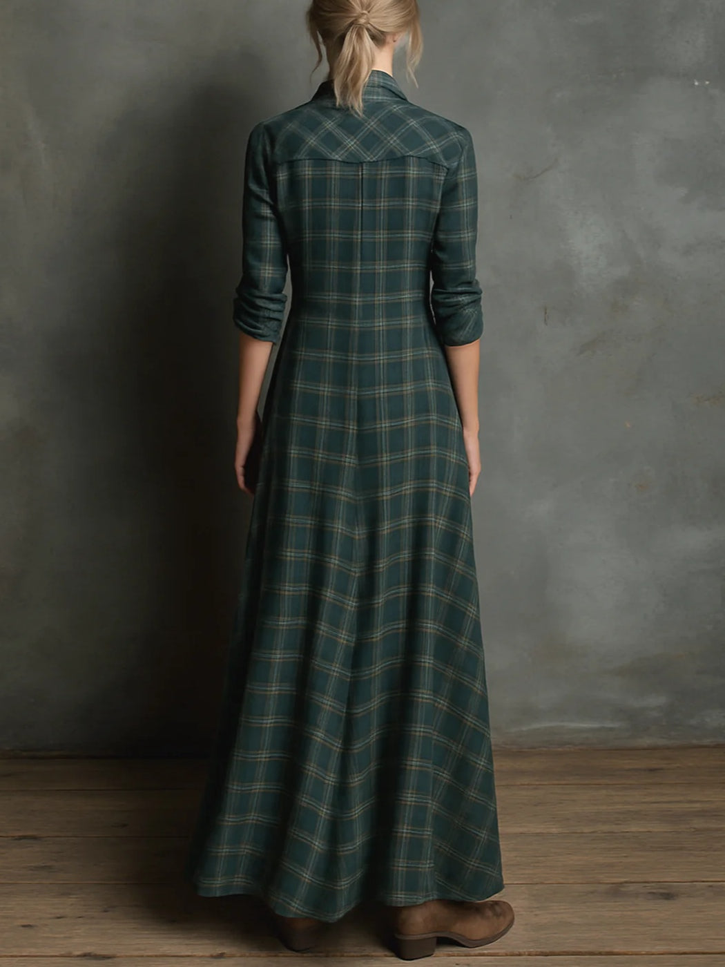 NORELLA | Valentina Long Checked Dress