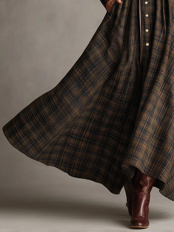 NORELLA | Guti Long Checked Shirt Dress