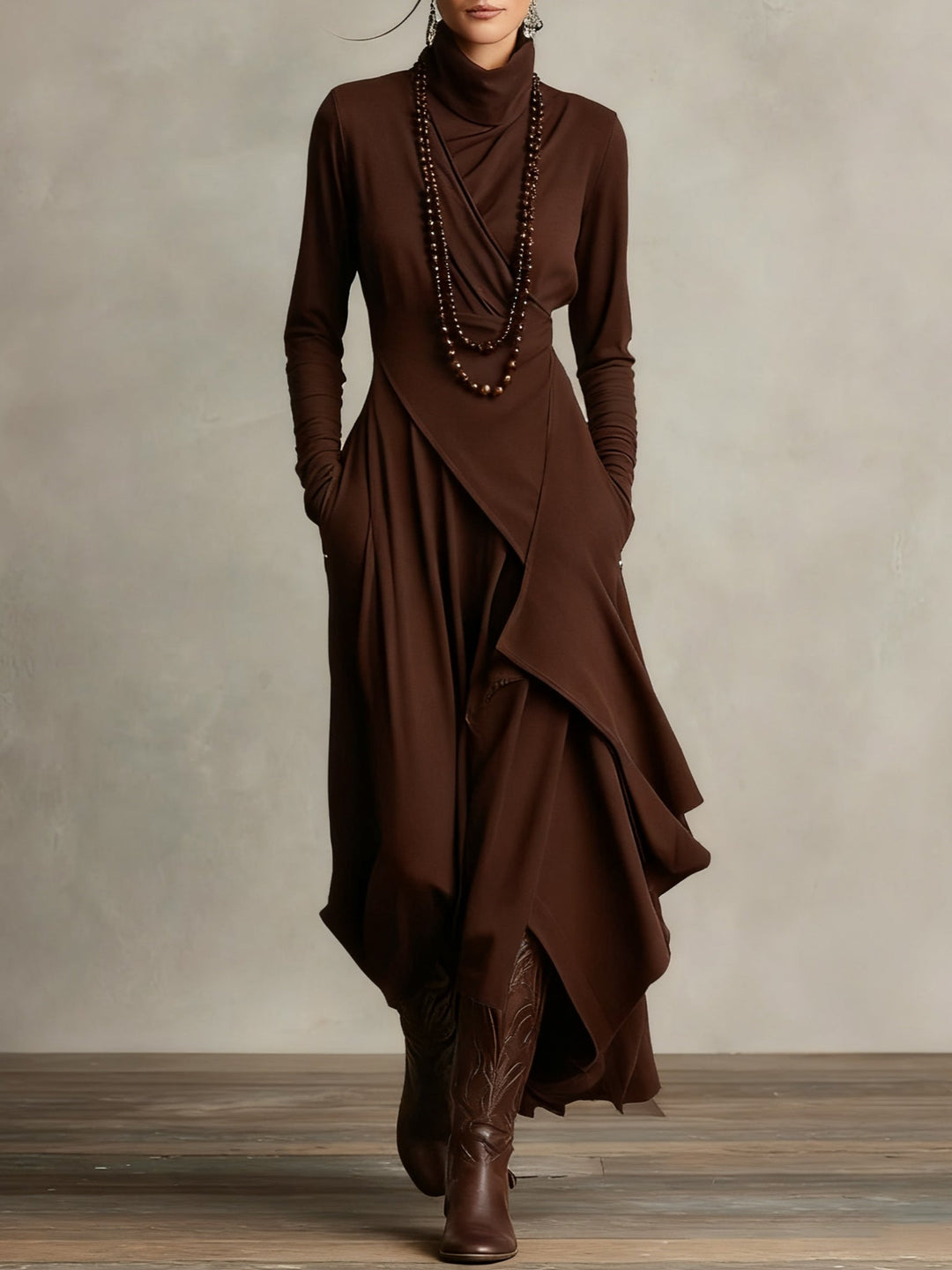 NORELLA | Malva Maxi Dress with High Neck